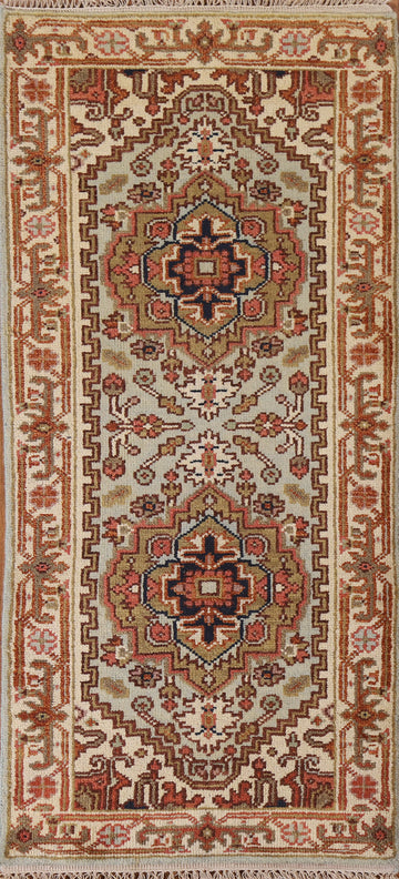 Geometric Heriz Serapi Oriental Runner Rug 3x8