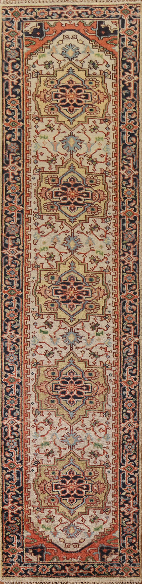 Geometric Heriz Serapi Runner Rug 3x12