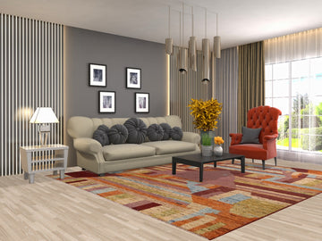 Multi-Colored Moroccan Wool Area Rug 8x10