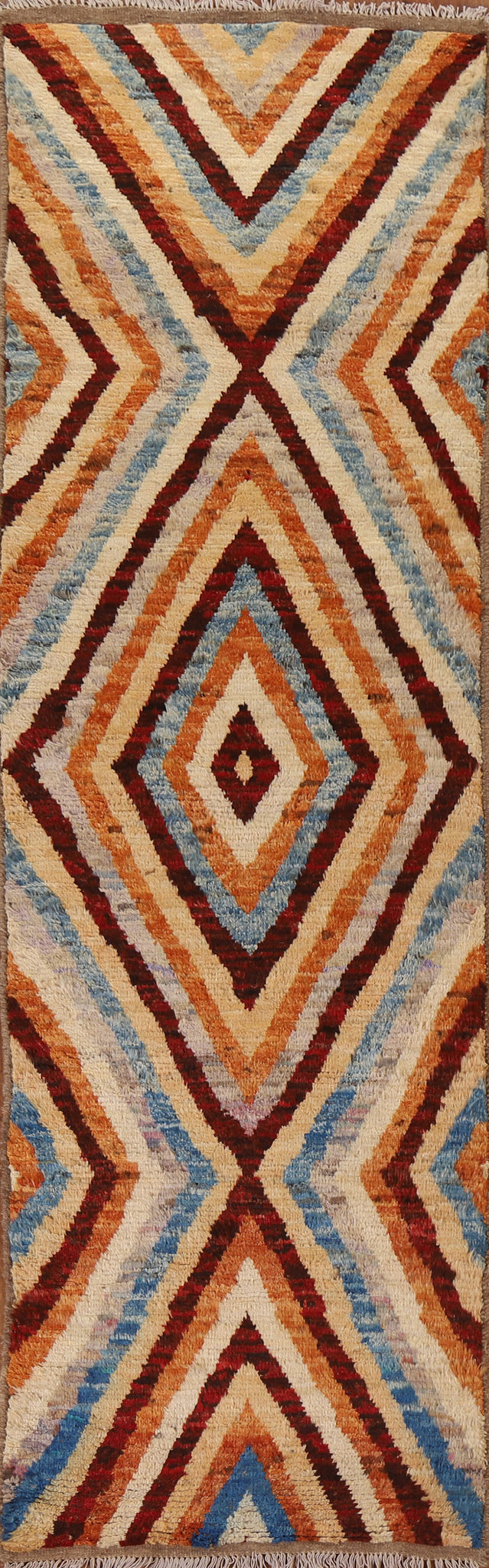 Striped Moroccan Runner Rug 3x10