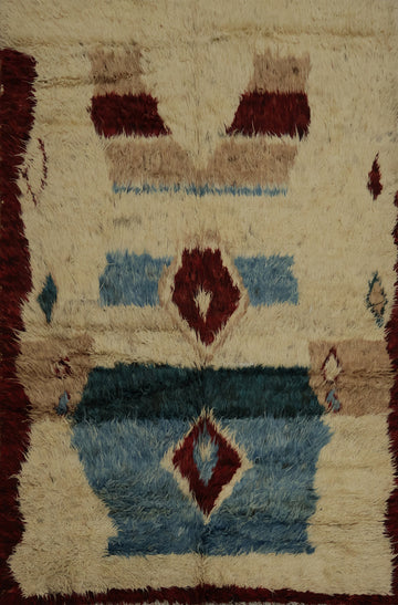 Unique Berber Moroccan Area Rug 7x9 with Bold and Earthy Hues
