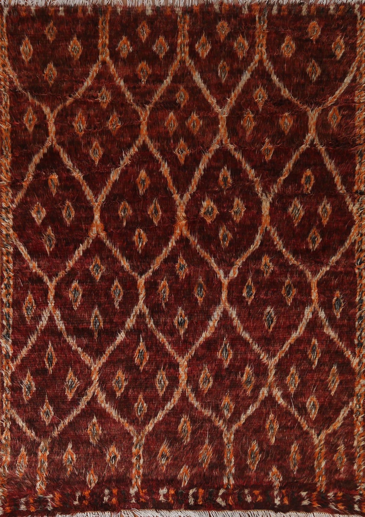 Burgundy Berber Moroccan Area Rug 5x6