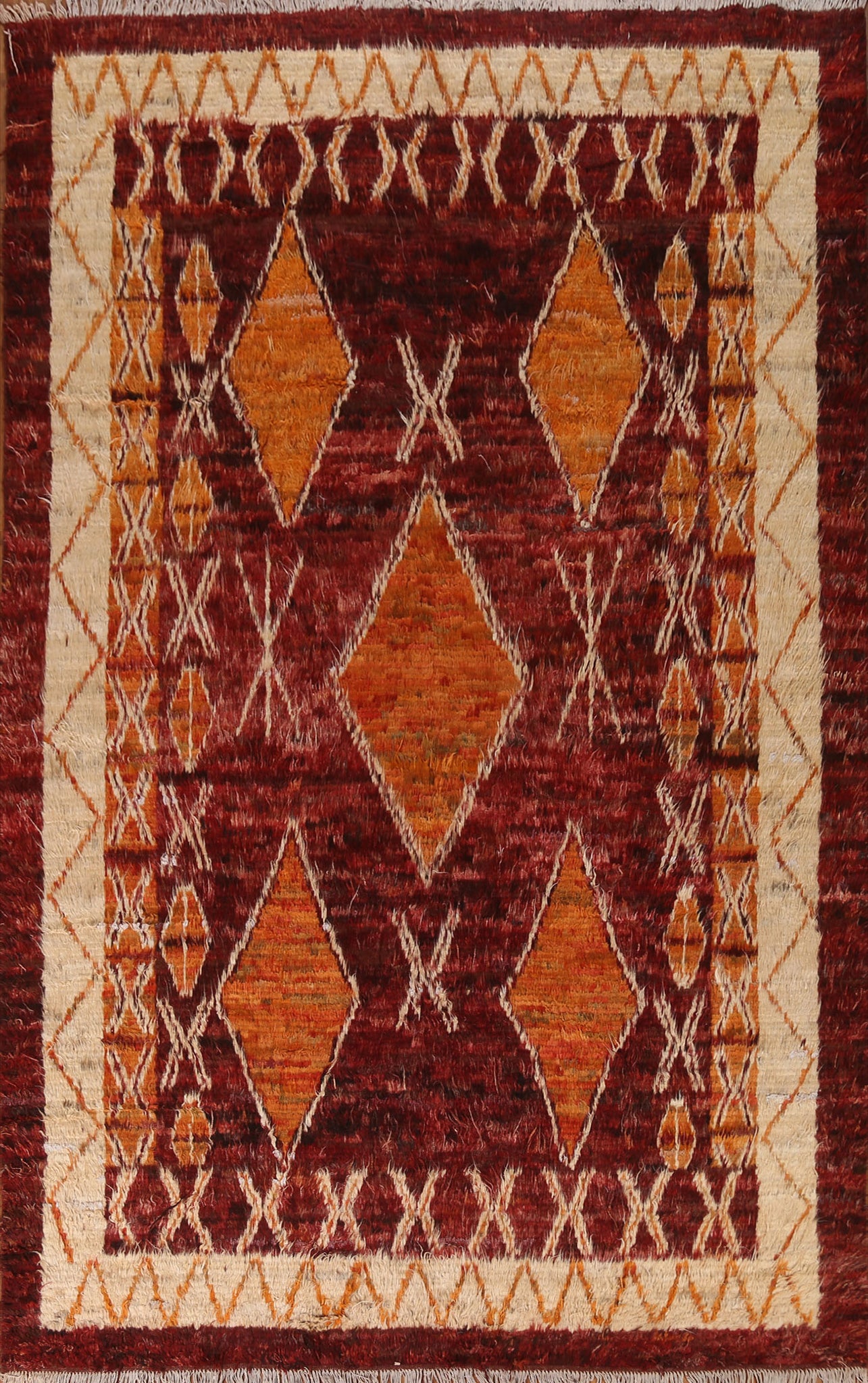 Burgundy Moroccan Area Rug 7x10