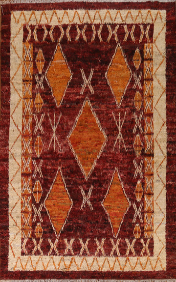 Burgundy Moroccan Area Rug 7x10