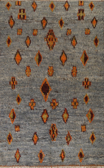 Geometric Moroccan Berber Area Rug 6x10