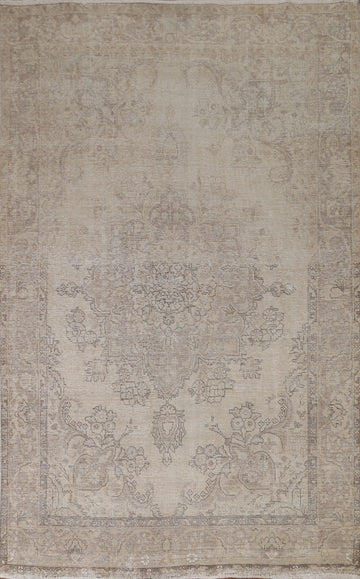 Distressed Tabriz Persian Area Rug 7x10