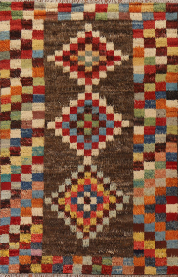 Checkered Moroccan Berber Area Rug 7x9