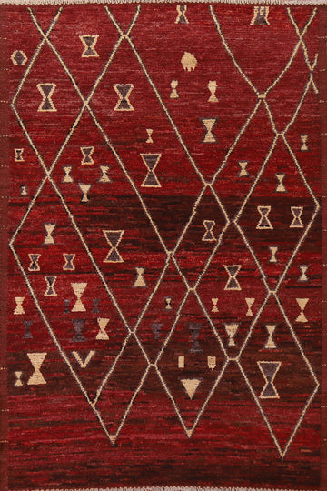 Burgundy Red Moroccan Area Rug 7x10