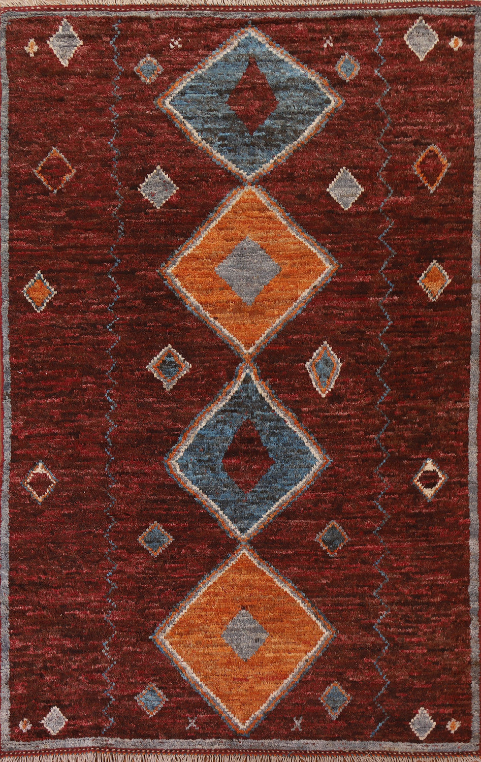 Burgundy Moroccan Area Rug 7x10