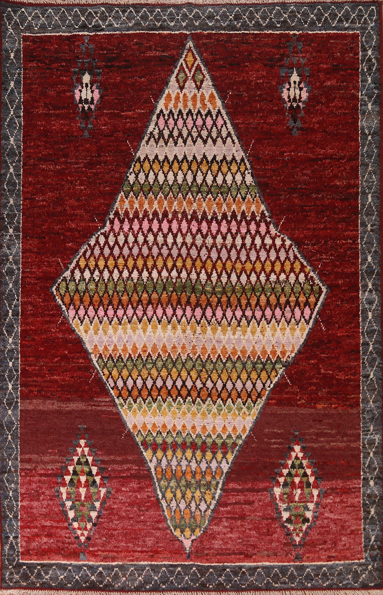 Geometric Wool Moroccan Area Rug 7x10