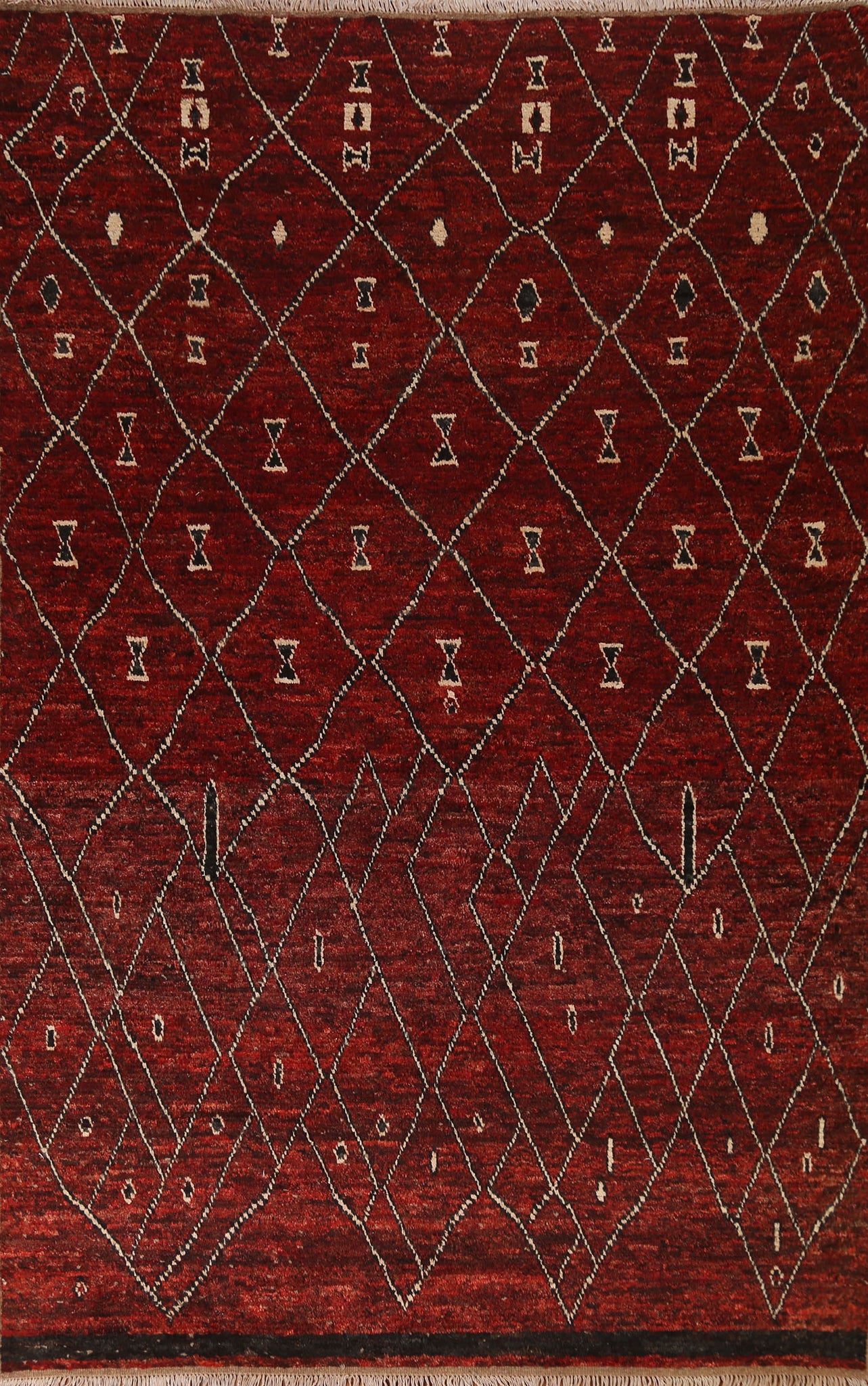 Red Burgundy Moroccan Area Rug 7x9