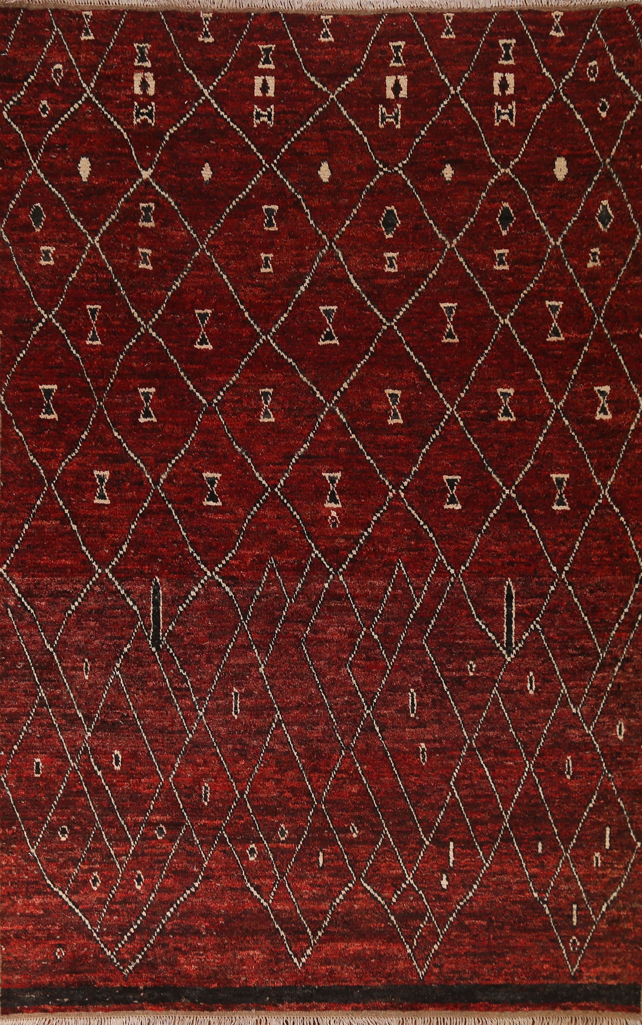 Red Burgundy Moroccan Area Rug 7x9