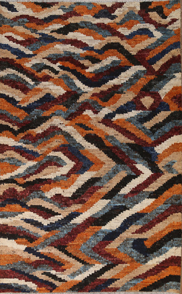 Hand-Knotted Moroccan Area Rug 7x9
