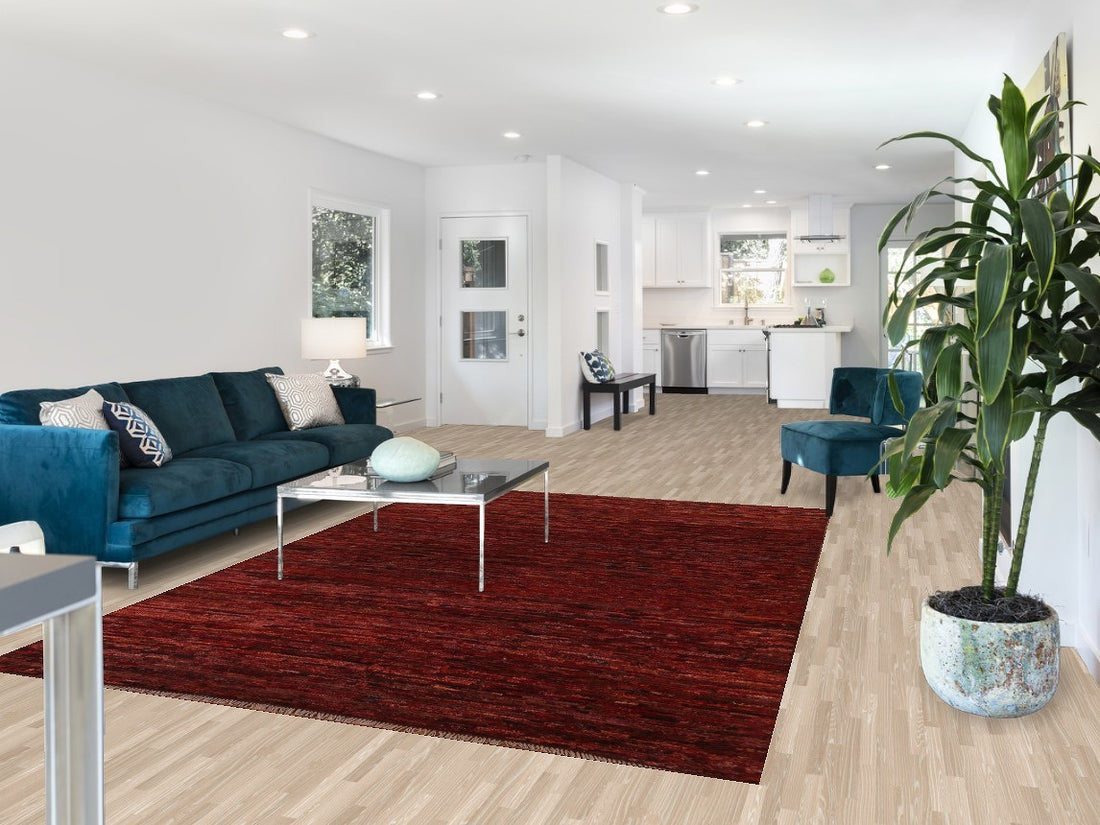 Red Burgundy Moroccan Area Rug 7x10