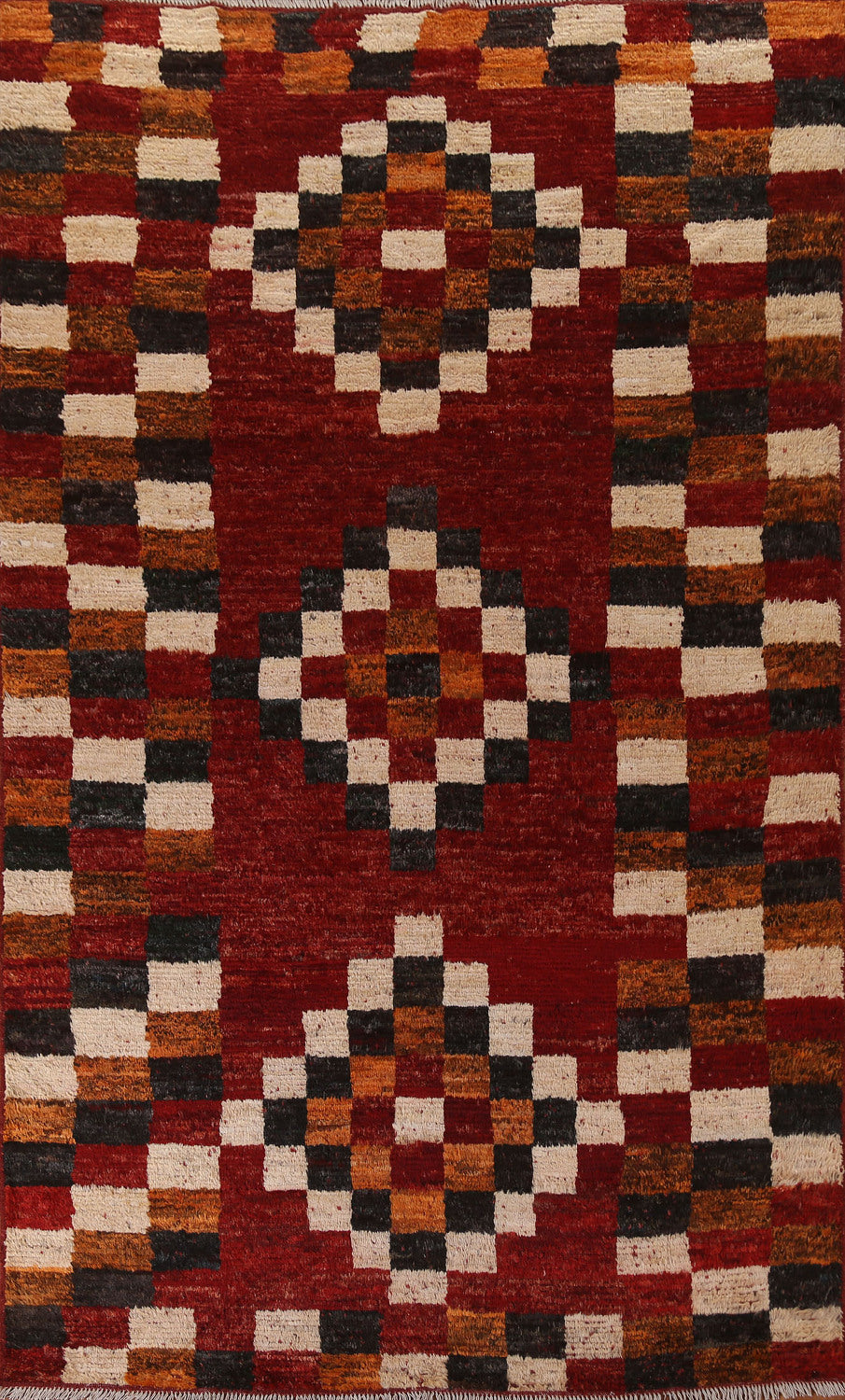 Checkered Moroccan Wool Area Rug 7x10
