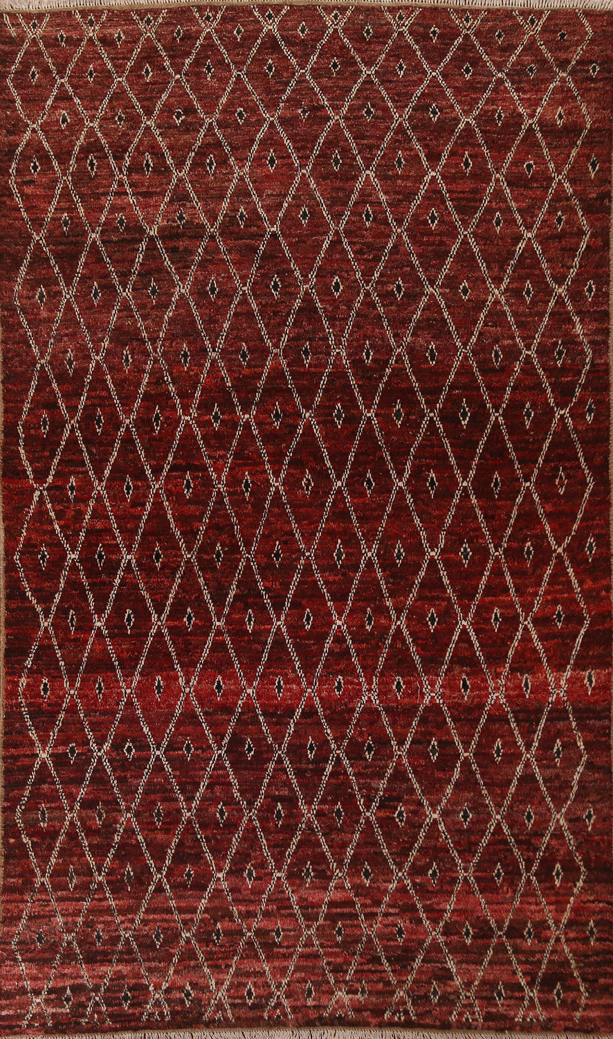 Trellis Moroccan Burgundy Area Rug 7x10