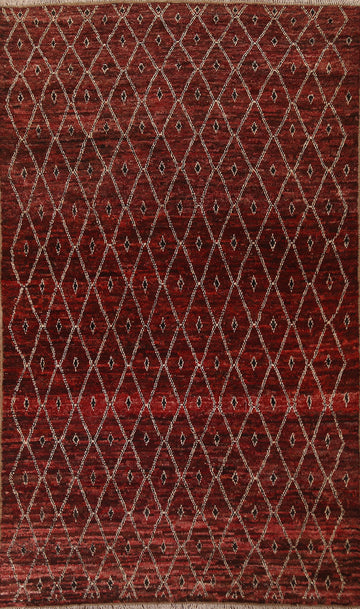 Trellis Moroccan Burgundy Area Rug 7x10