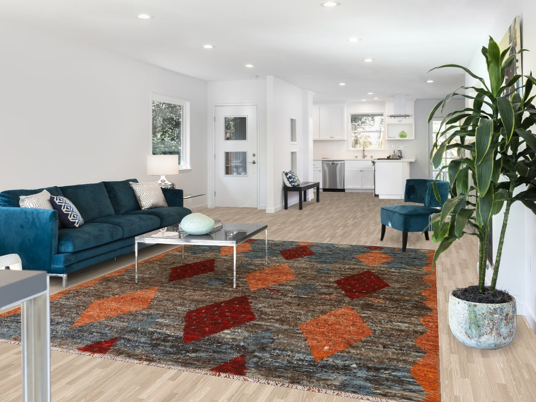 Geometric Moroccan Wool Area Rug 8x10