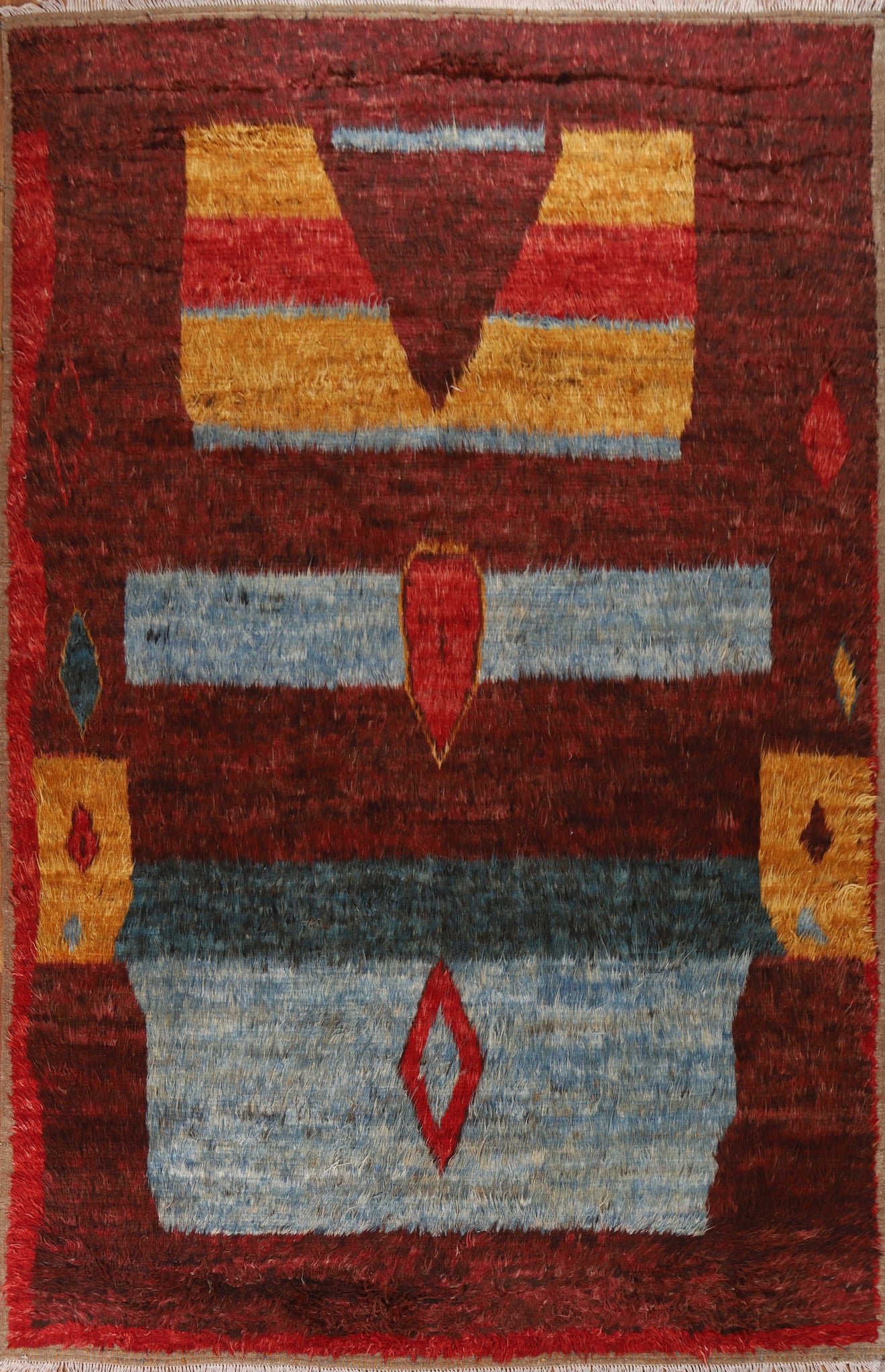 Burgundy Moroccan Wool Area Rug 9x12