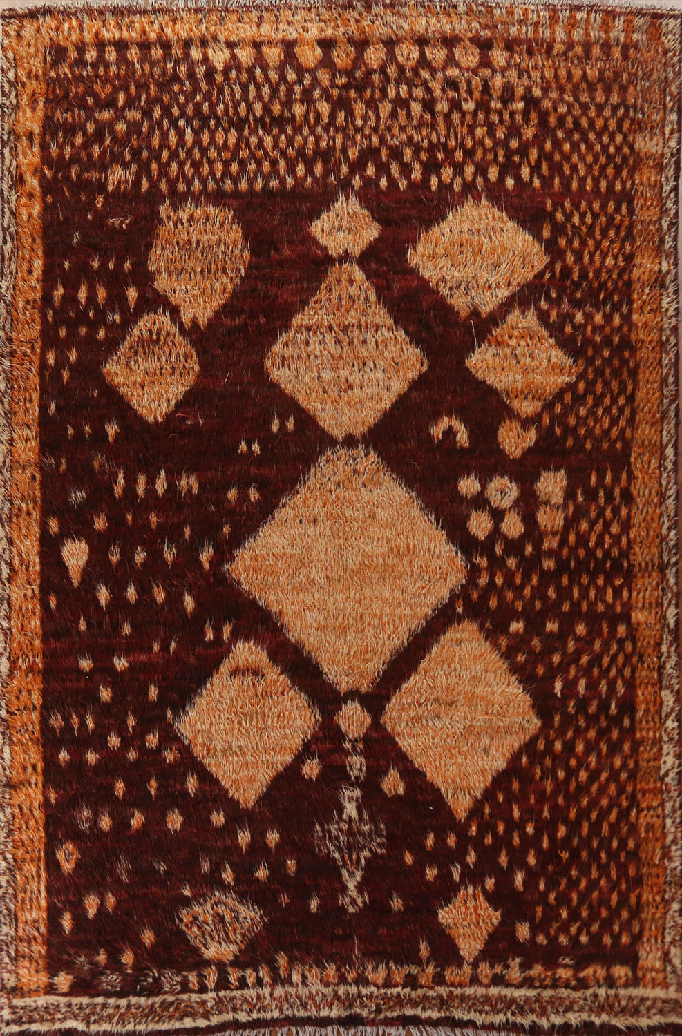 Burgundy Red Moroccan Tribal Area Rug 10x13