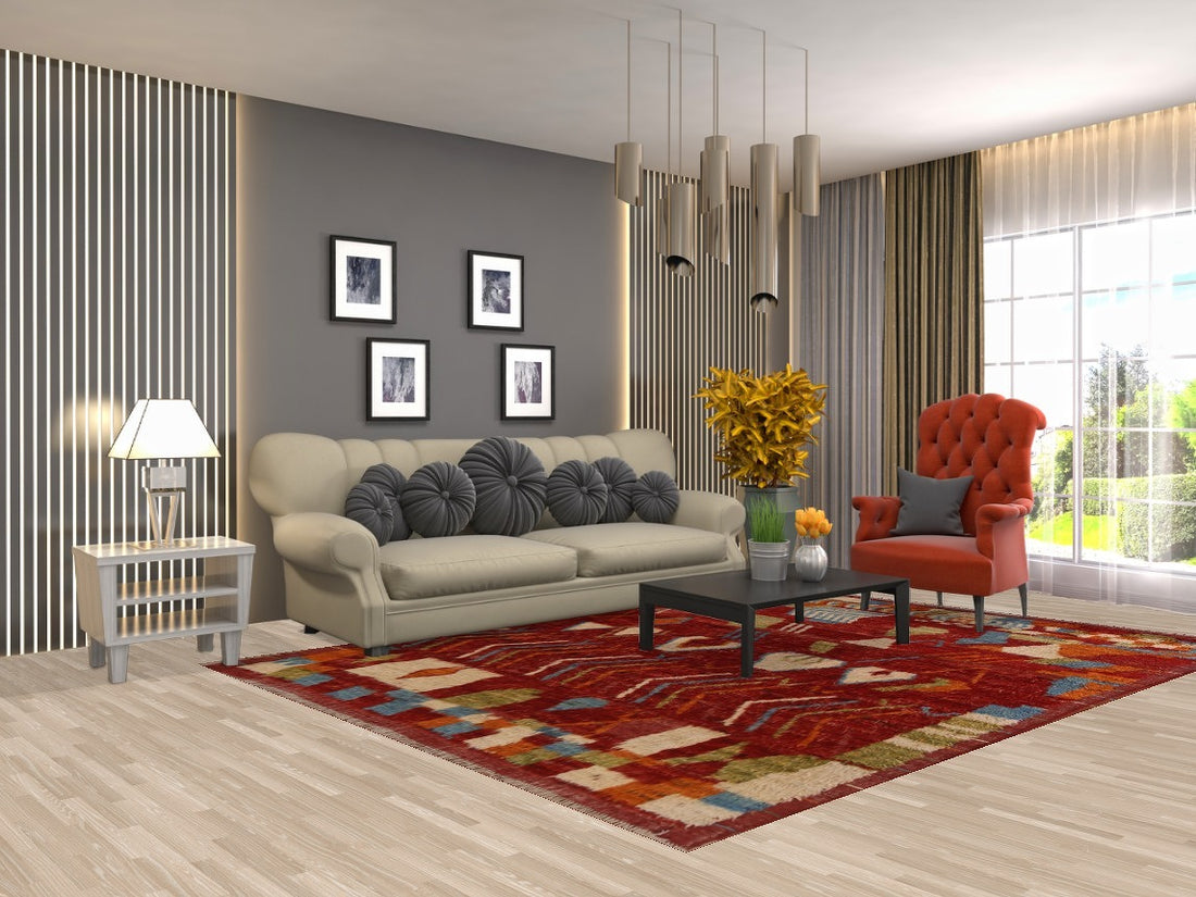 Geometric Moroccan Area Rug 7x10