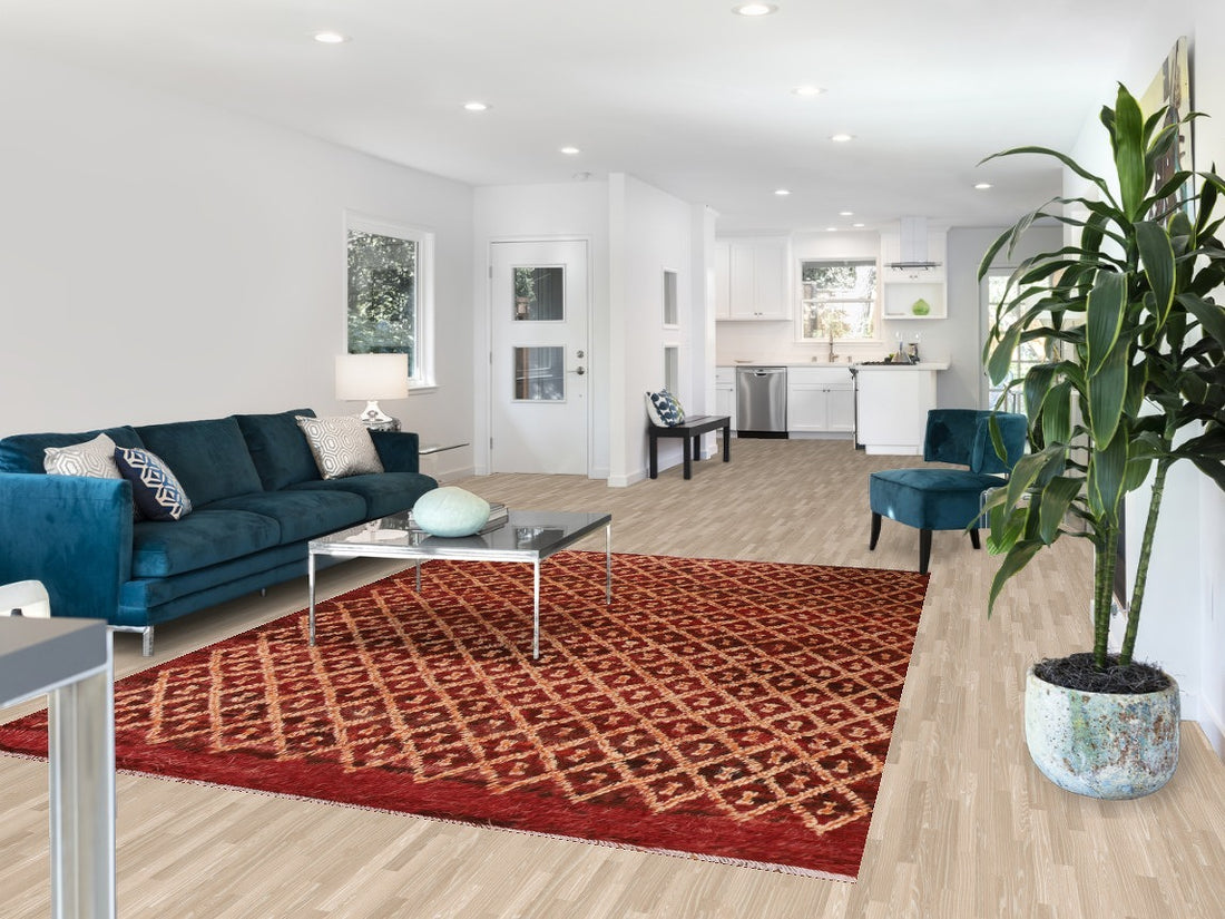 Trellis Wool Moroccan Area Rug 7x9