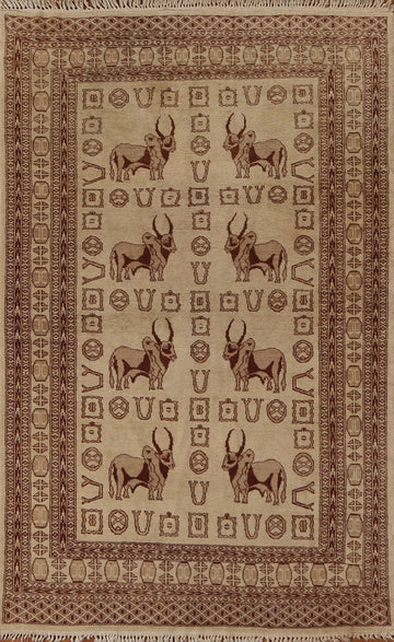 Animal Pictorial Bokhara Oriental Area Rug 4x6