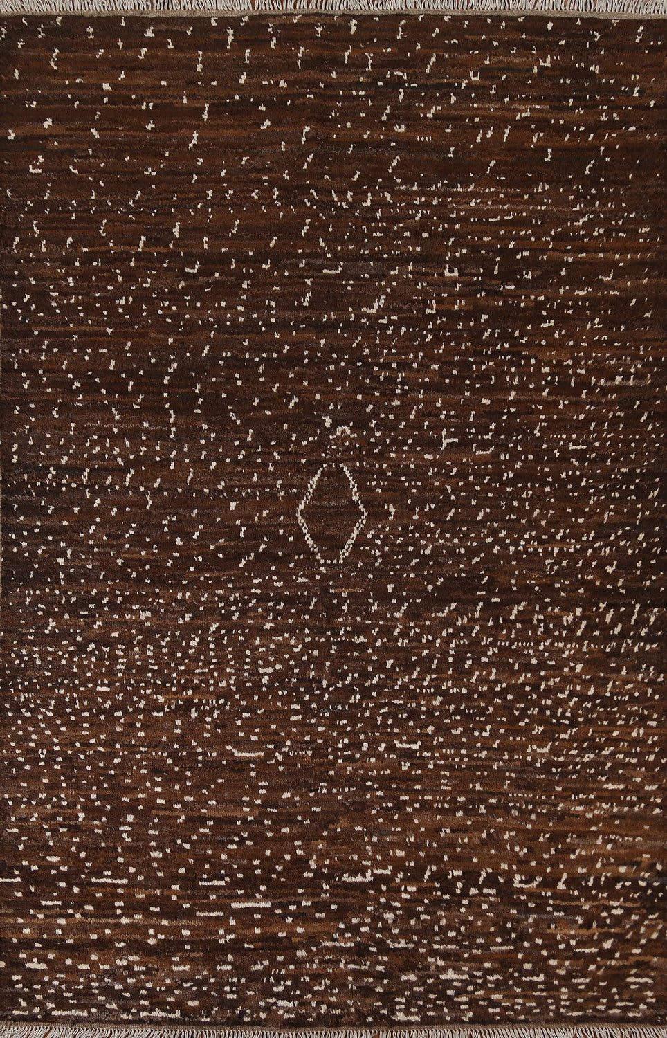 Dark Brown Moroccan Wool Area Rug 6x9