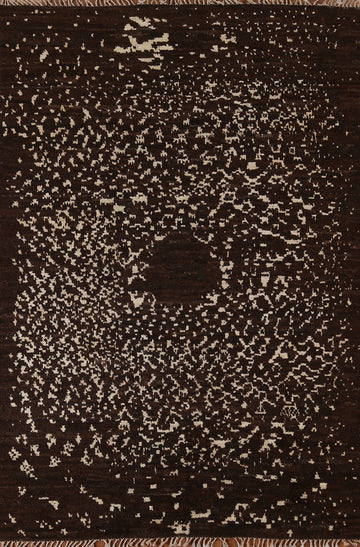 Dark Brown Moroccan Area Rug 6x8