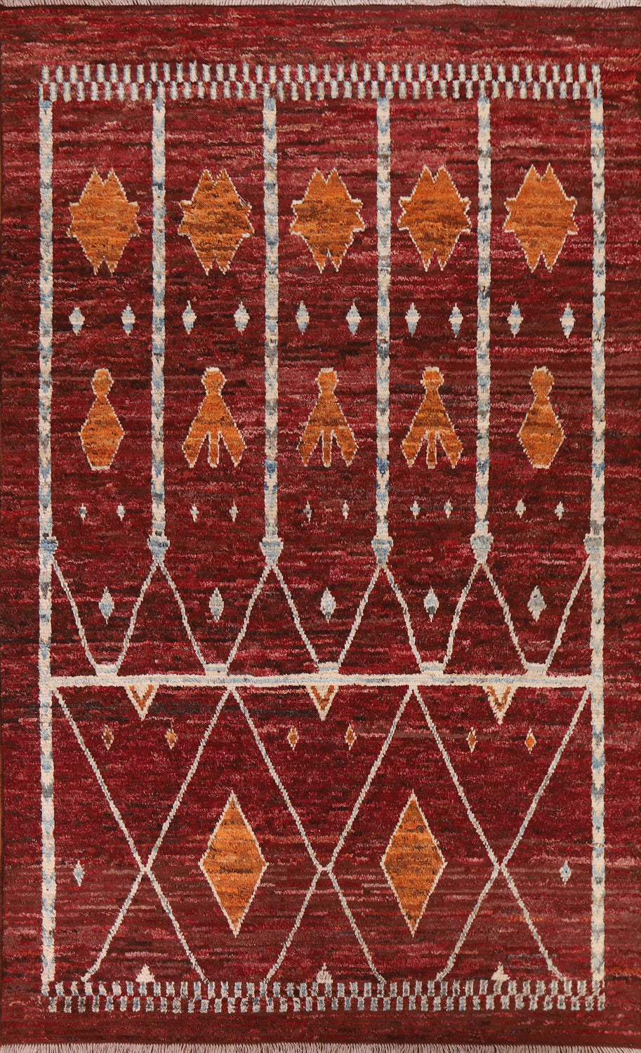 Burgundy Red Moroccan Area Rug 6x10