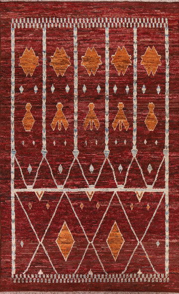 Burgundy Red Moroccan Area Rug 6x10