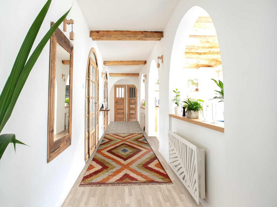 Geometric Moroccan Runner Rug 3x13