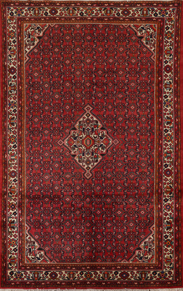 Geometric Hamedan Persian Area Rug 7x11