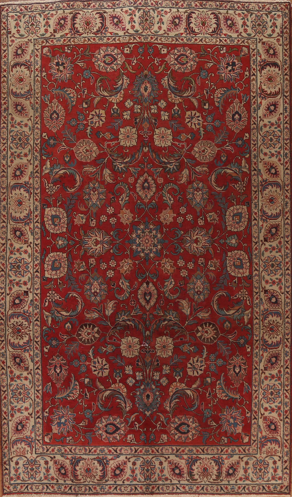 Vintage Floral Tabriz Persian Area Rug 6x10