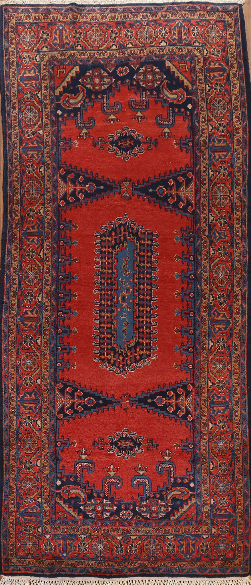 Vintage Red Viss Persian Area Rug 5x12