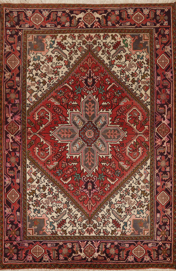 Geometric Heriz Persian Area Rug 5x7