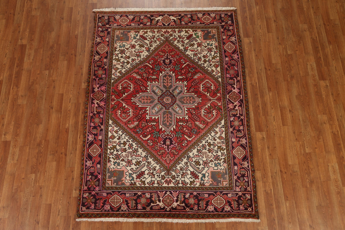 Geometric Heriz Persian Area Rug 5x7