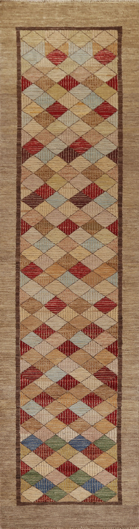 Geometric Gabbeh Kashkoli Runner Rug 3x11