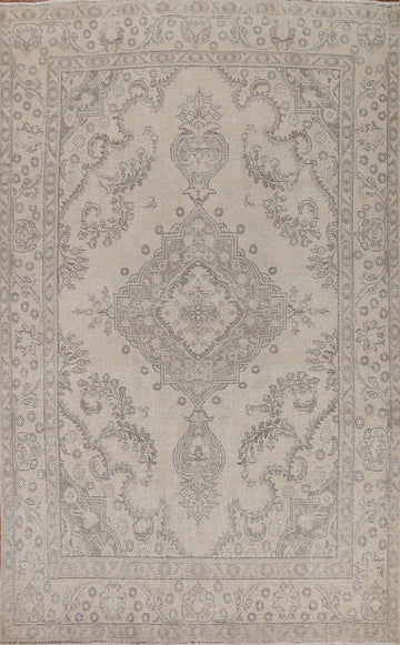 Distressed Tabriz Persian Area Rug 6x9