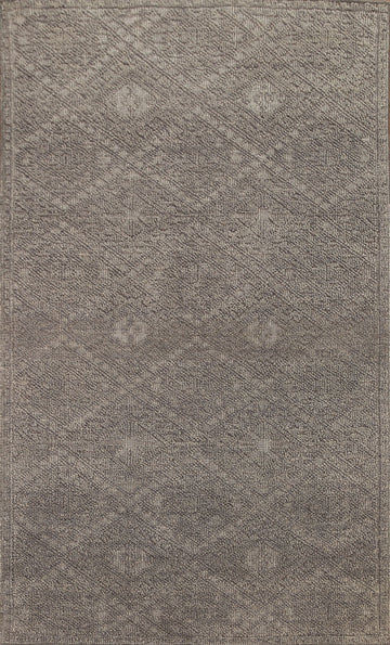 Gray/ Brown Moroccan Wool Area Rug 5x8