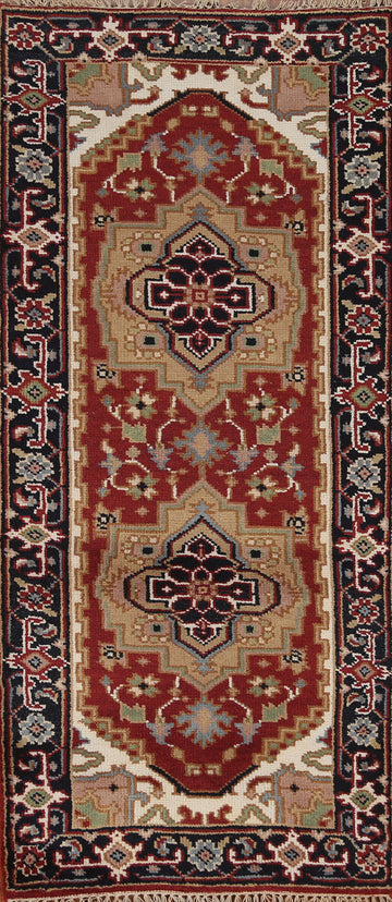 Red Heriz Serapi Wool Area Rug 3x6