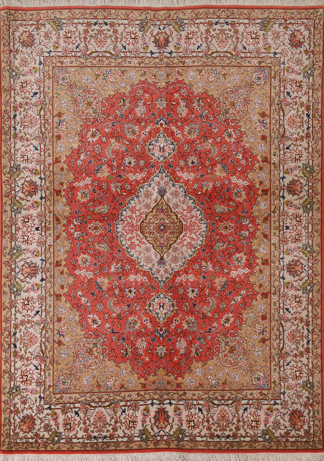 Vegetable Dye Tabriz Persian Area Rug 5x7
