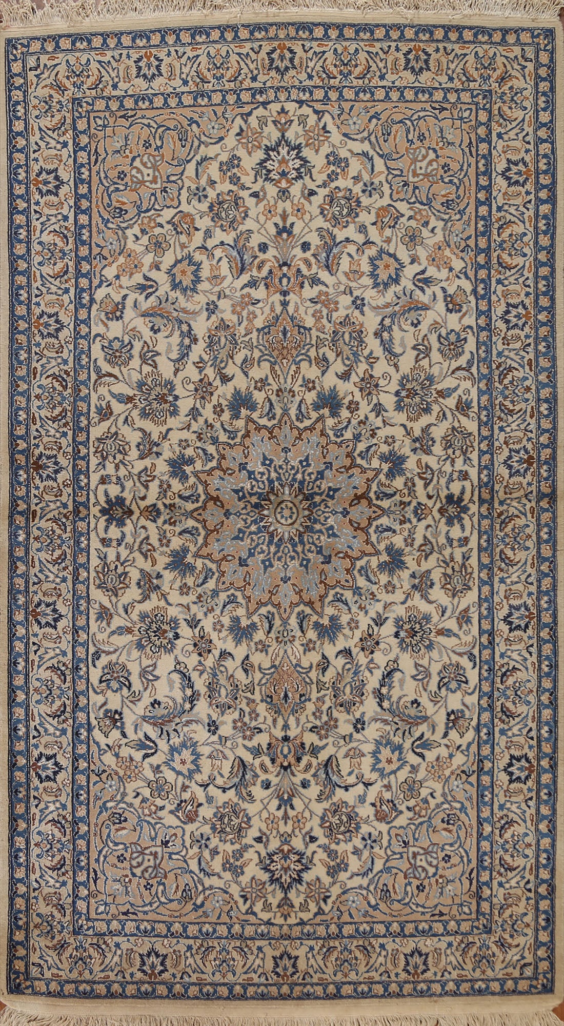 Vegetable Dye Nain Persian Area Rug 4x7