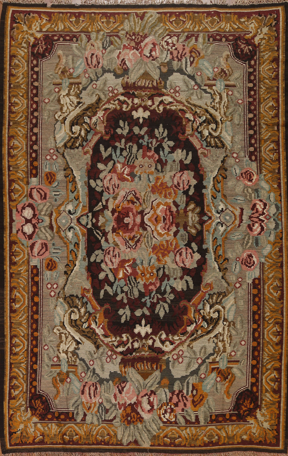Vegetable Dye Kilim Turkish Area Rug 7x10