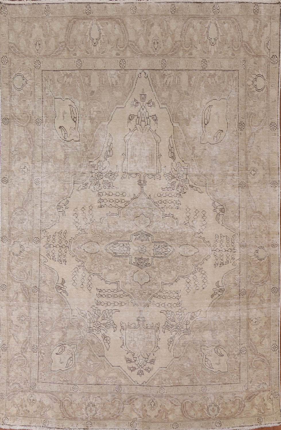 Vintage Distressed Tabriz Persian Area Rug 6x9