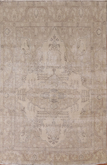 Vintage Distressed Tabriz Persian Area Rug 6x9