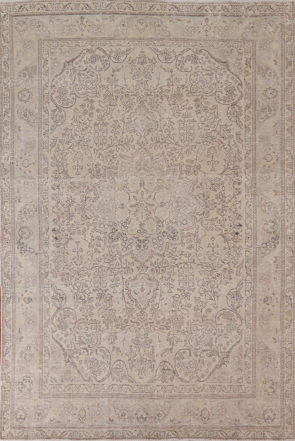 Distressed Muted Tabriz Persian Area Rug 6x9
