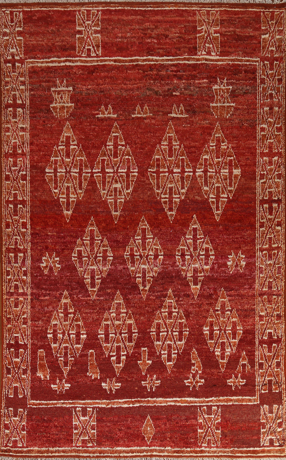 Geometric Moroccan Wool Area Rug 7x10