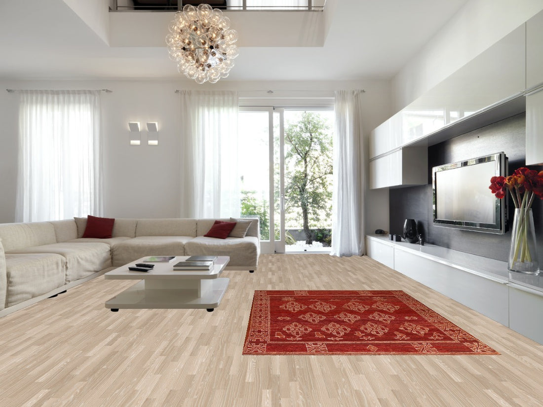 Geometric Moroccan Wool Area Rug 7x10