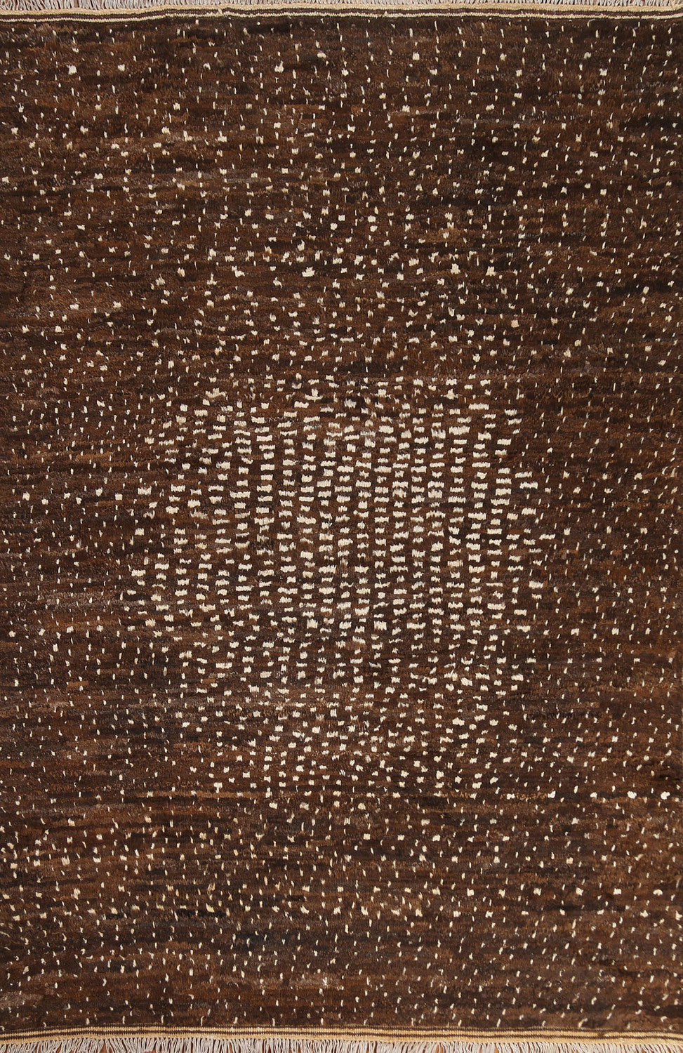 Brown Wool Moroccan Area Rug 6x8